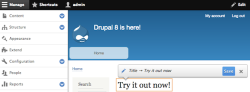 Интерфейс Drupal 8 Интерфейс Drupal 8