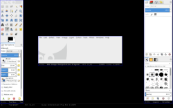 GIMP в многооконном режиме, запущенный в EXWM GIMP в многооконном режиме, запущенный в EXWM
