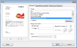 Диалог печати в OpenOffice.org 3.3 Диалог печати в OpenOffice.org 3.3